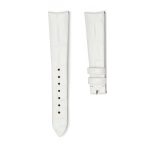White Alligator Leather Watch Strap Front View For Omega De Ville Tresor 428.17.36.60.04.001 428.18.36.60.11.002 428.17.36.60.05.001
