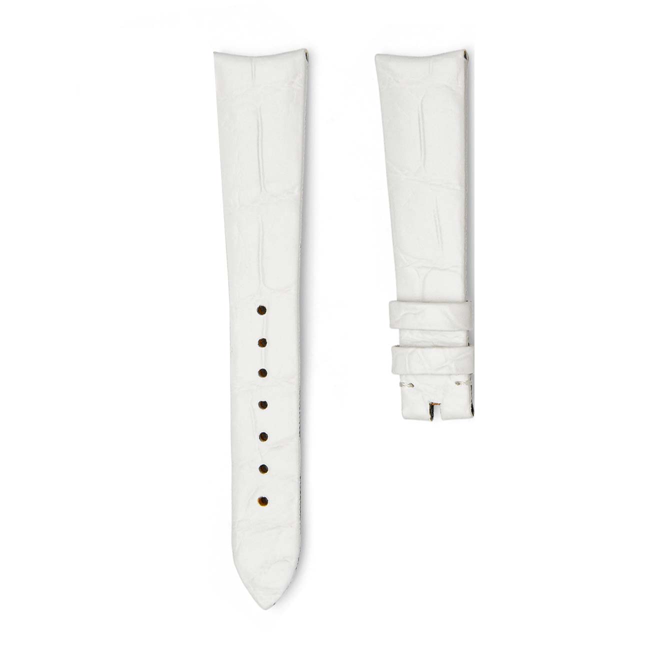 omega-de-ville-tresor-428-17-36-60-04-001-428-18-36-60-11-002-428-17-36-60-05-001-alligator-leather-watch-strap-white-front White Alligator Leather Watch Strap Front View For Omega De Ville Tresor 428.17.36.60.04.001 428.18.36.60.11.002 428.17.36.60.05.001