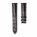 Black And White Alligator Leather Watch Strap Thick Front View For Omega De Ville 424.13.40