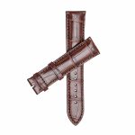 Brown Alligator Leather Watch Strap Cross Front View For Omega De Ville 424.13.40