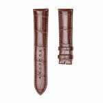 Brown Alligator Leather Watch Strap Thick Front View For Omega De Ville 424.13.40