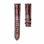 Brown And White Alligator Leather Watch Strap Thick Front View For Omega De Ville 424.13.40