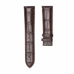 Dark Brown Alligator Leather Watch Strap Medium Thick Front View For Omega De Ville 424.13.40