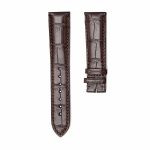 Dark Brown Alligator Leather Watch Strap Thick Front View For Omega De Ville 424.13.40