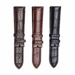 Alligator Leather Watch Strap Three Color Options Front View For Omega De Ville 424.13.40
