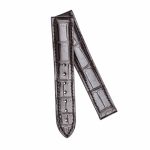 Cross Display Black Glossy Alligator Leather Watch Strap Fit Omega De Ville Ref 424.13.40.20.02.001 433.33.41.21.03.001