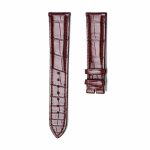 Brown Glossy Alligator Leather Watch Band With Pin Buckle Fit Omega De Ville Ref 424.13.40.20.02.001 433.33.41.21.03.001
