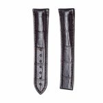 Dark Brown Glossy Alligator Leather Watch Strap With Deployant Buckle For Omega De Ville Ref
