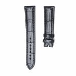Gray Glossy Alligator Leather Watch Band With Pin Buckle Fit Omega De Ville Ref 424.13.40.20.02.001 433.33.41.21.03.001
