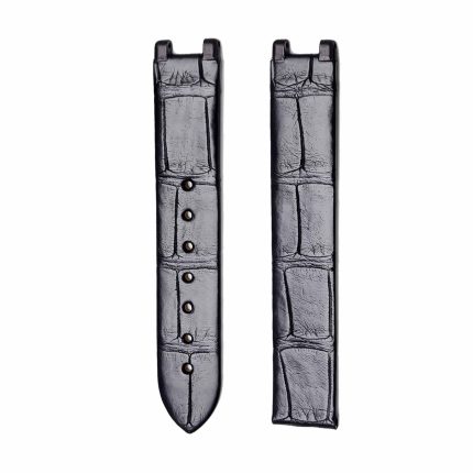 Black Alligator Leather Watch Strap For Omega De Ville Ladymatic Ref 425.68.34.20.51.001