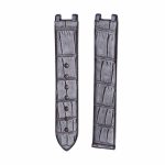 Dark Brown Glossy Alligator Leather Watch Strap For Omega De Ville Ladymatic Ref 425.68.34.20.51.001