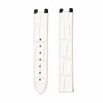 White Glossy Alligator Leather Watch Strap For Omega De Ville Ladymatic Ref 425.68.34.20.51.001