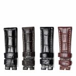 Four Color Glossy Alligator Leather Watch Straps For Panerai Luminor Series