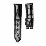 Black And Black Glossy Alligator Leather Watch Strap For Panerai Luminor Ref PAM01312 PAM00523