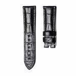 Black White Glossy Alligator Leather Watch Strap For Panerai Luminor Ref PAM01312 PAM00523