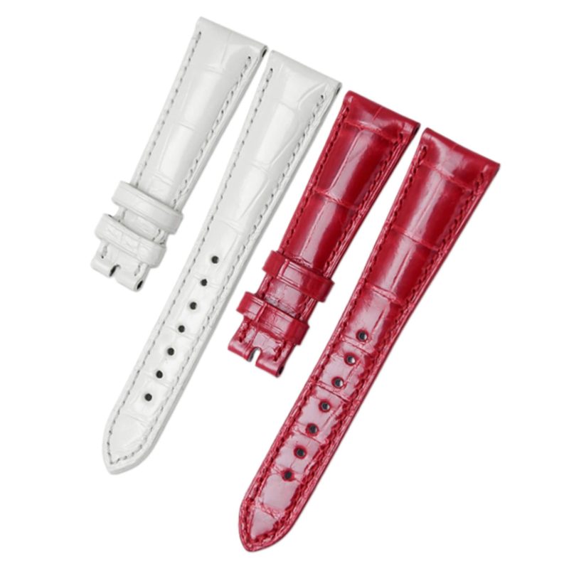 White Red Two Tone Alligator Leather Watch Strap for Patek Philippe Complications 4937 4947