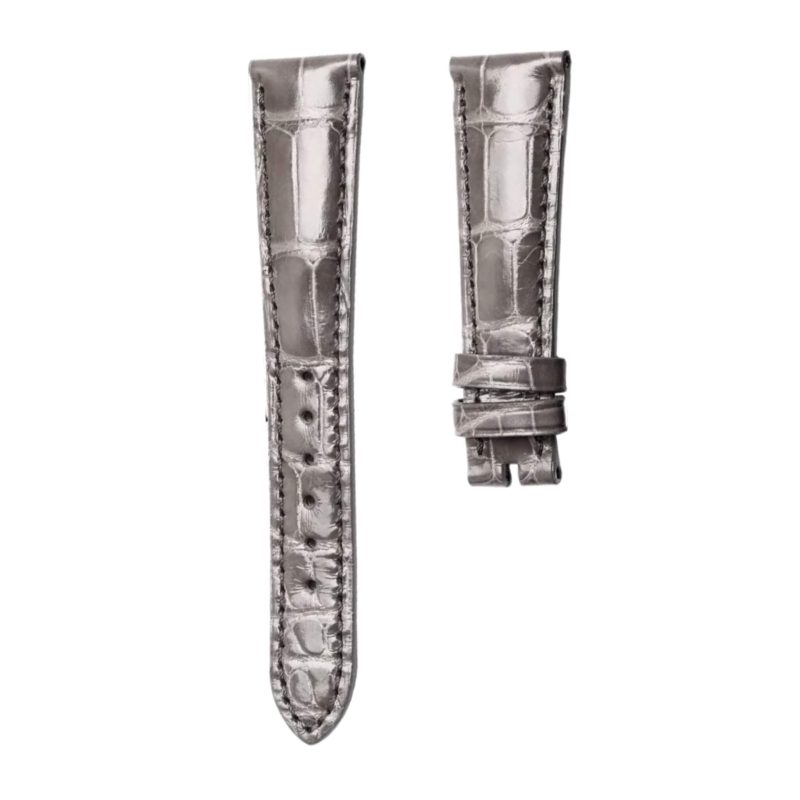 Patek Philippe Complications 4936R-001 Alligator Leather Watch Strap Cane Grain Gloss Gray Front