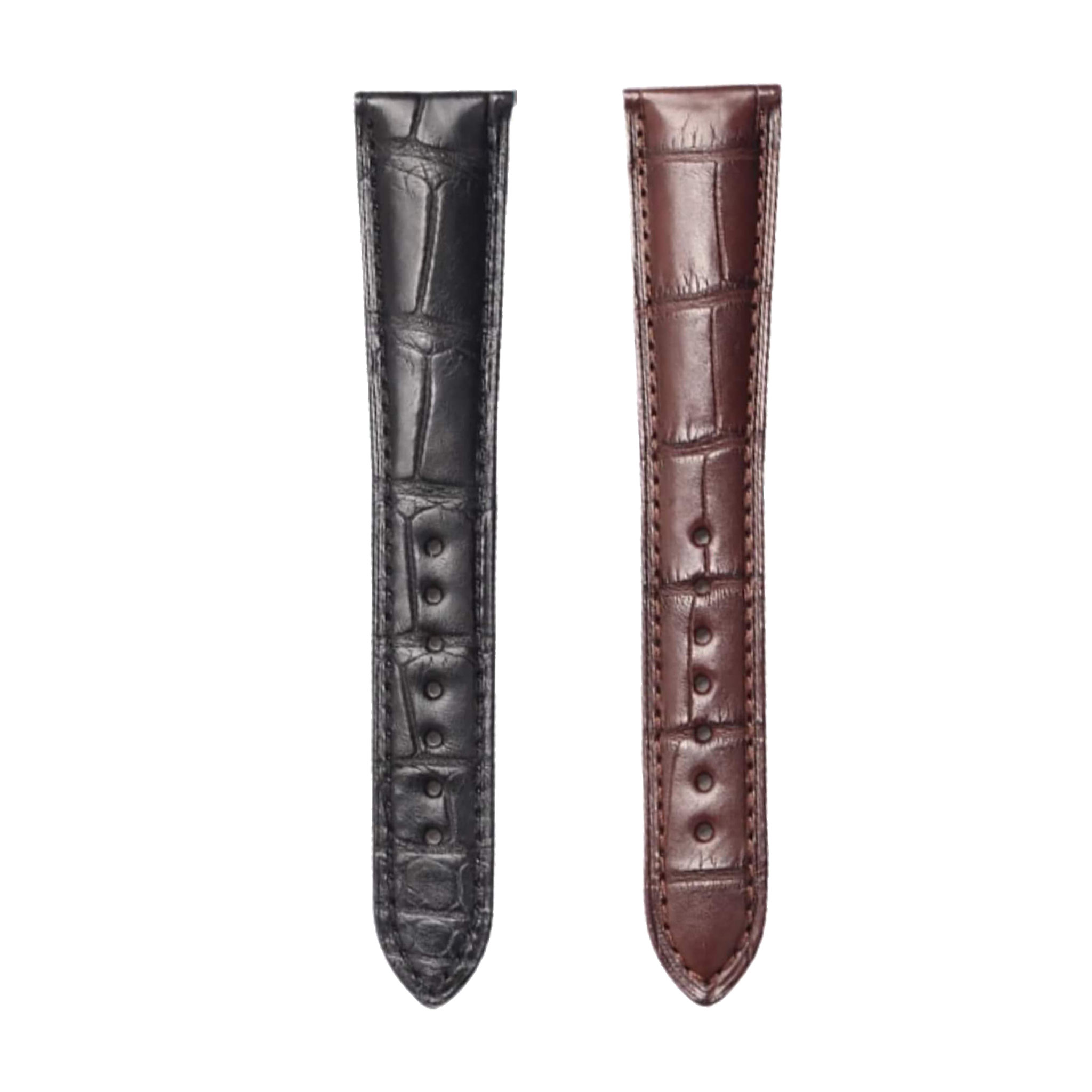 Patek Philippe Complications 5035 Alligator Leather Watch Strap Black Brown Side By Side Front