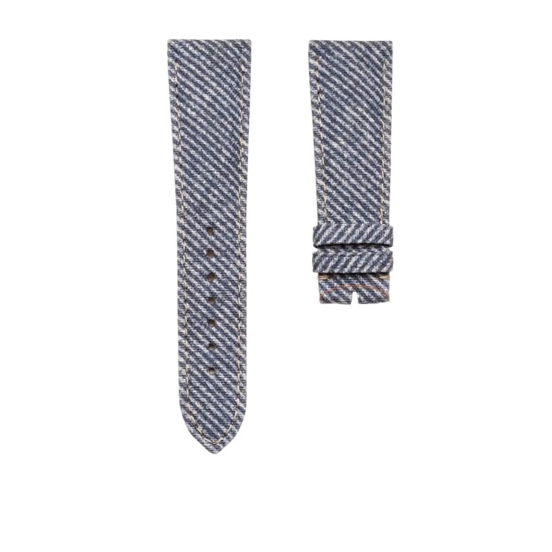 Patek Philippe Complications 5330G-001 Leather Watch Strap Denim Blue Without Buckle Front