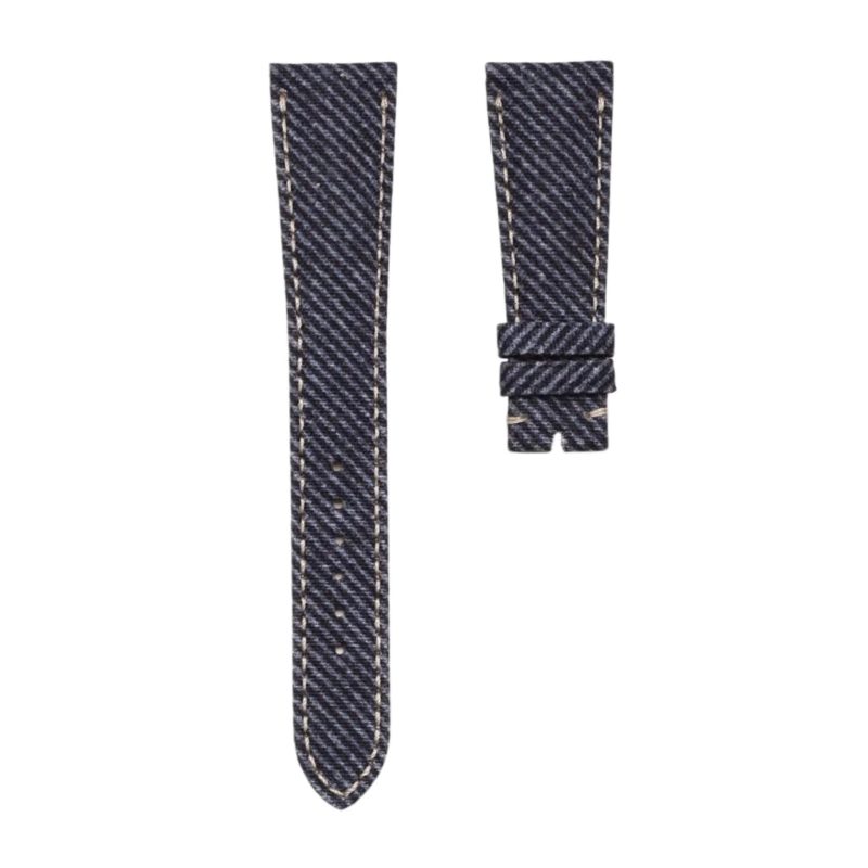 Patek Philippe Complications 5330G-001 Leather Watch Strap Denim Darkblue Without Buckle Front