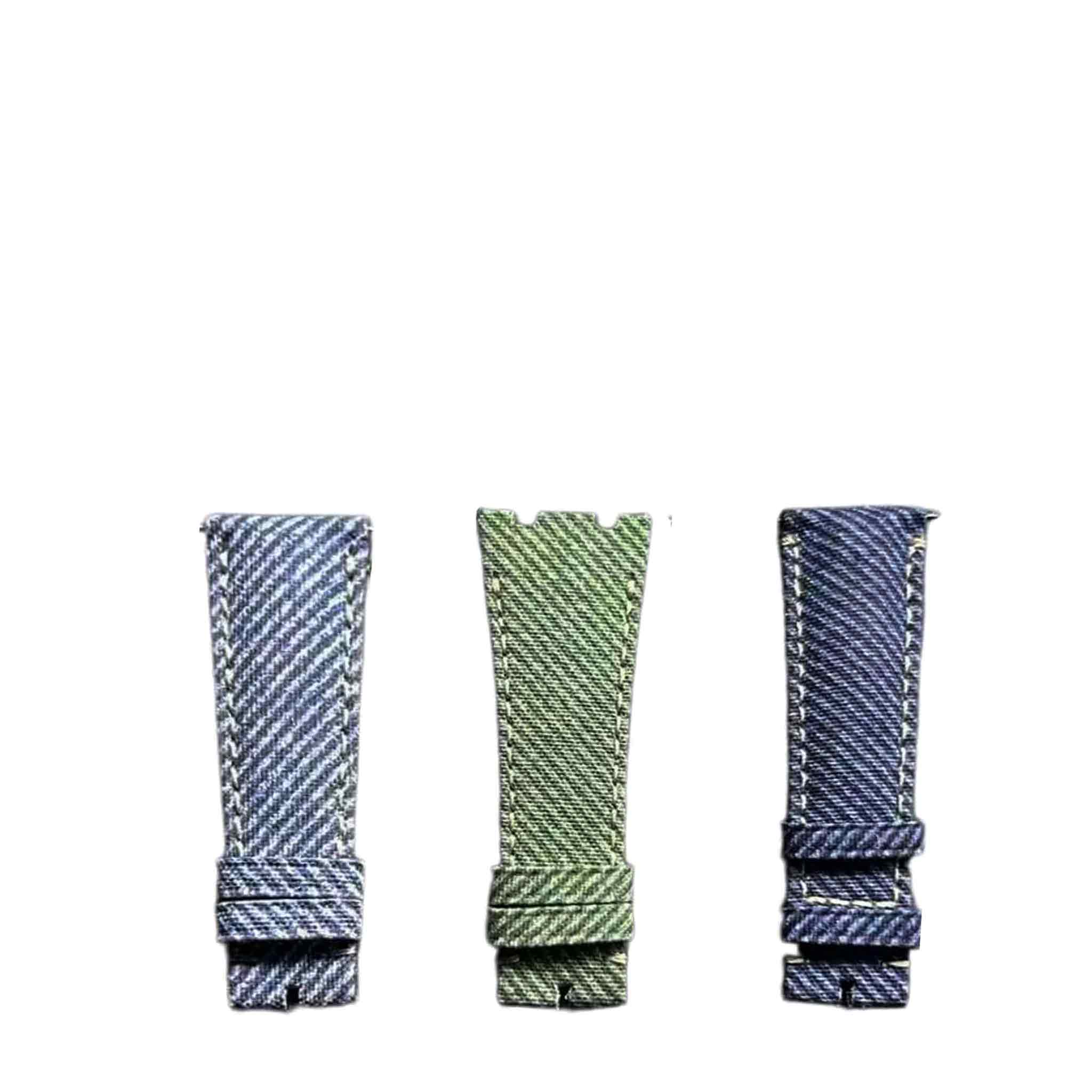 Patek Philippe Complications 5330G-001 Denim Leather Watch Strap Multi Color Front