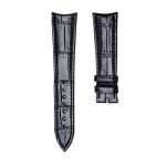 Black Circular Grain Genuine Alligator Leather Curved Tip Watch Strap Replacement Band For Piaget G0A29112 G0A38131 G0A34113
