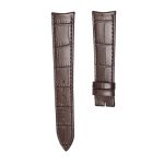 Calf Leather Dark Brown Thin Curved End Watch Strap For Piaget Altiplano G0A31114