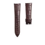 Thin Curved End Brown Cane-Grain Alligator Leather Watch Strap For Piaget Altiplano G0A35131