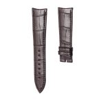 Thin Curved End Dark Brown Cane-Grain Alligator Leather Watch Strap For Piaget Altiplano G0A35131