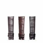 Thin Curved End Cane-Grain Alligator Leather Watch Strap For Piaget Altiplano G0A35131, Multi Color Display