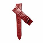 Glossy Red Bamboo Grain Cowhide Watch Strap For Piaget Altiplano G0A39105, Cross Display
