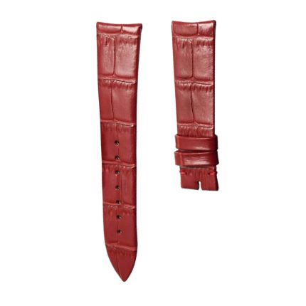Glossy Red Bamboo Grain Cowhide Watch Strap For Piaget Altiplano G0A3910