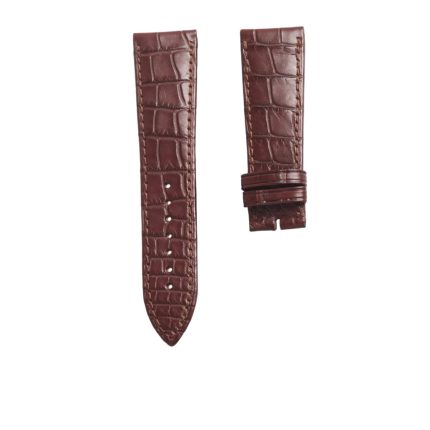 Thin Brown Cane-Grain Alligator Leather Watch Strap For Piaget Black Tie Emperador G0A32120