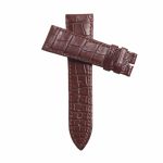 Thin Cane-Grain Alligator Leather Watch Strap For Piaget Black Tie Emperador G0A32120, Cross View