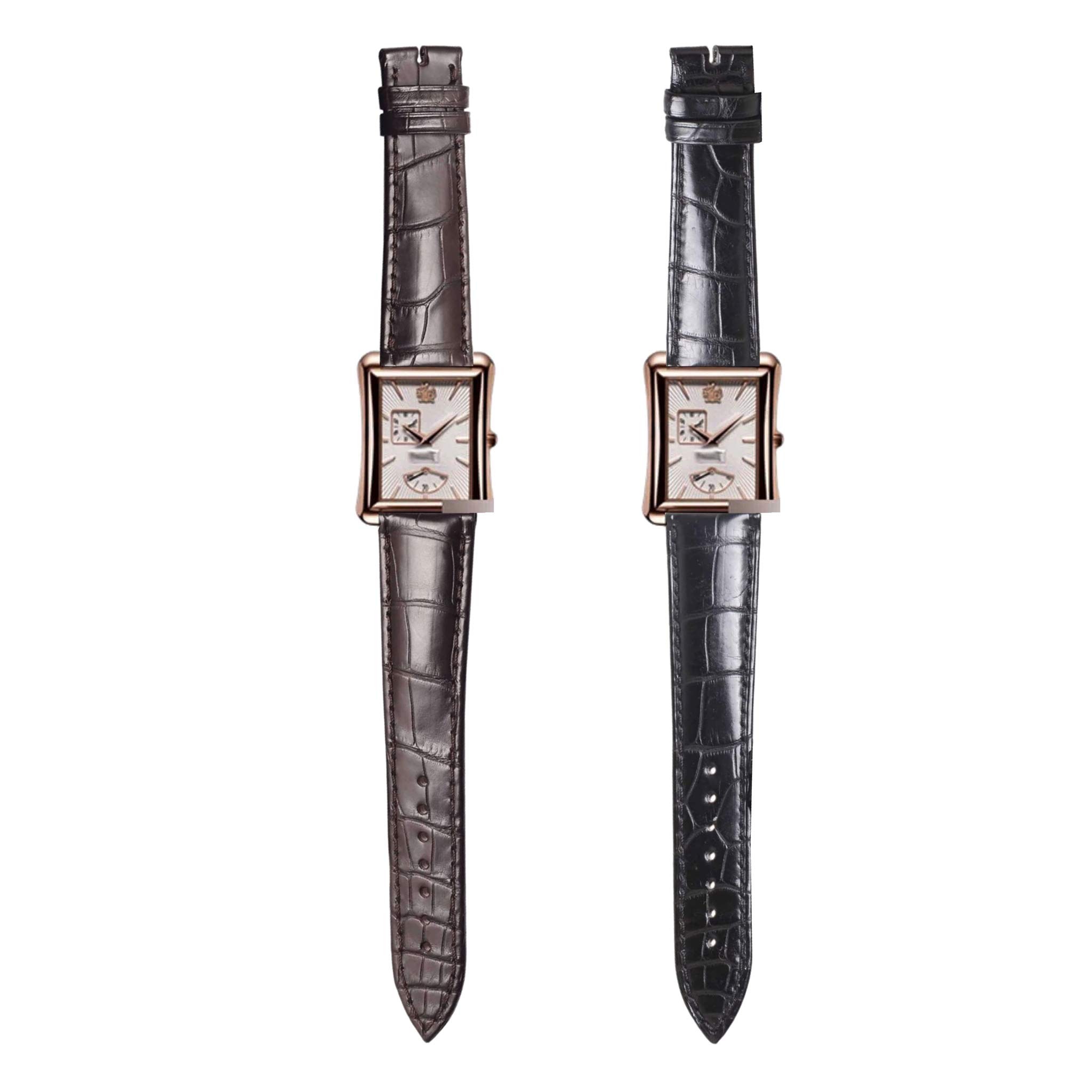 Single Alligator Leather Watch Strap For Piaget Black-Tie G0A33070