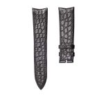 Curved End Cane-Grain Alligator Leather Watch Strap For Piaget Black Tie G0A37112, Back Display