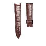 Curved End Brown Cane-Grain Alligator Leather Watch Strap For Piaget Black Tie G0A37112, Brown