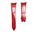 Gloss Bright Red Cane Grain Alligator Watch Strap For Piaget Limelight Gala G0A38160