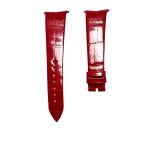 Gloss Burgundy Cane Grain Alligator Watch Strap For Piaget Limelight Gala G0A38160
