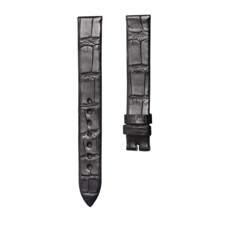 Black Cane Grain Alligator Leather Watch Strap For Piaget Possession G0A35084