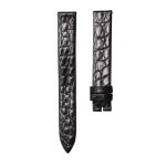 Black Round Grain Alligator Leather Watch Strap For Piaget Possession G0A35084