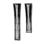 Tag Heuer Carrera WAR5011.FC6291 WAS2140.FC8176 Alligator Leather Watch Strap Black Thickness 3mm Arc End Front