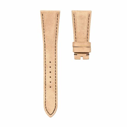 Suede Leather Watch Strap Light Brown Light Brown Liner Without Buckle For Tudor Fastrider M42000CR-0002