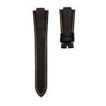 Carbon Fiber Leather Watch Strap Black Yellow Stitch 12mm Without Buckle For Tudor Pelagos 91210N