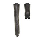Horween Crazy Horse Leather Watch Strap Black Yellow Stitch 12mm Without Buckle For Tudor Pelagos 91210N
