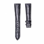 Black Alligator Leather Watch Strap Front View For Zenith Elite 01.C493