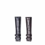 Black Dark Brown Alligator Leather Watch Strap Front View For Zenith Elite 01.C493