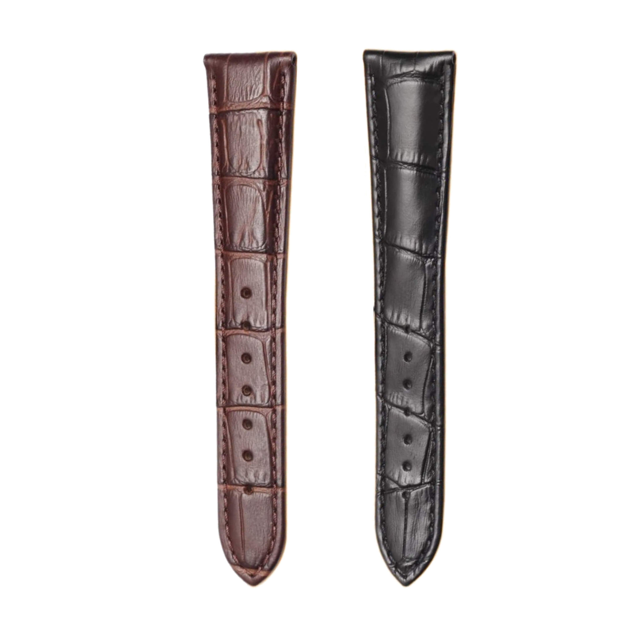 Zenith Elprimero 2080 Alligator Leather Watch Strap Brown Darkbrown Compare Front