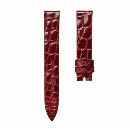 Glossy Burgundy Round-Grain Alligator Leather Watch Strap For Franck Muller Heart 5002 M QZ