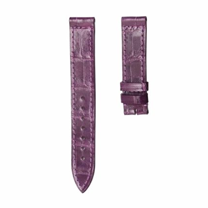 Glossy deep purple cane grain alligator leather watch strap for Franck Muller Ladies' Collection 952 QZ D CD